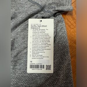 lululemon swiftly tech short sleeve 2.0 Sz18